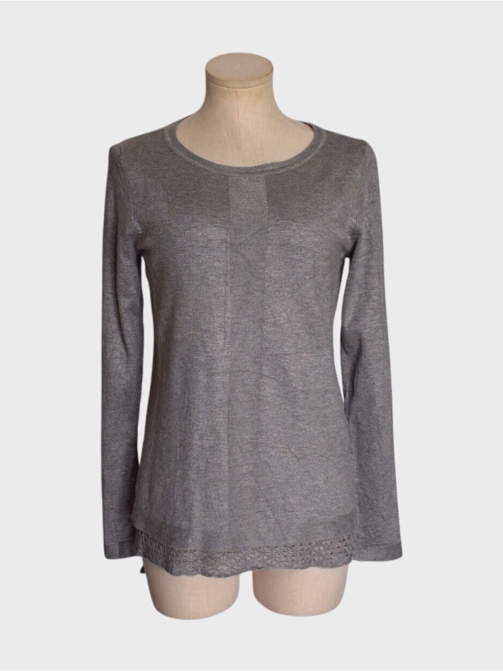 Cyrus Lace Trim Lightweight Knit Sweater